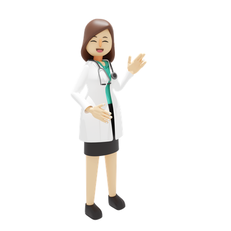 Heureuse femme médecin souriante  3D Icon