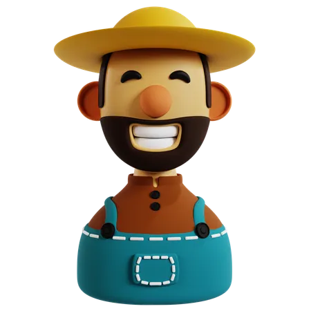 Avatar de fermier heureux  3D Icon