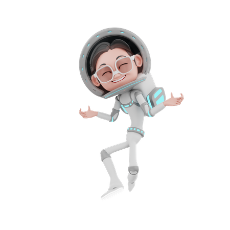 Astronaute heureux  3D Illustration