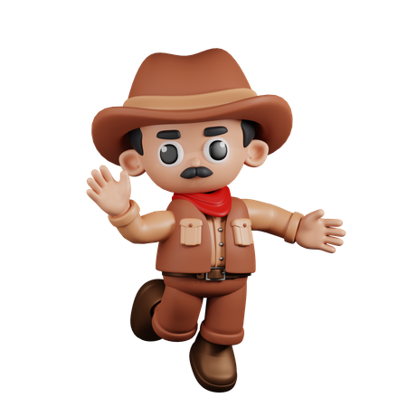 Joyeux cow-boy  3D Illustration