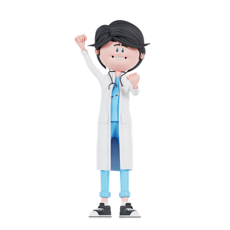 Docteur heureux  3D Illustration