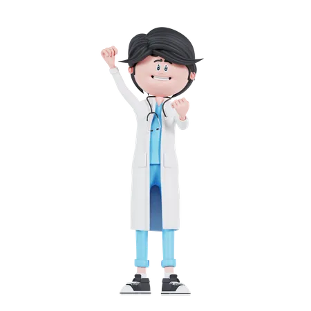 Docteur heureux  3D Illustration