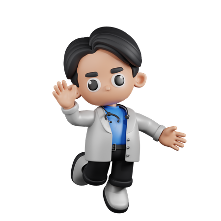 Docteur heureux  3D Illustration