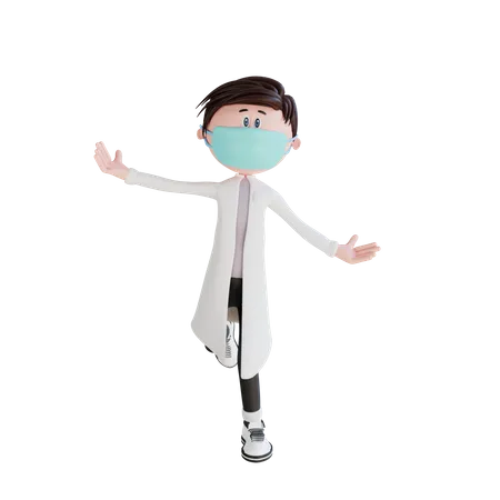 Heureux jeune médecin  3D Illustration