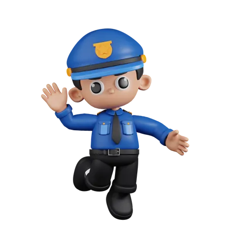 Policier heureux  3D Illustration