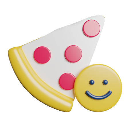 Heureux pour la pizza  3D Icon