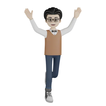 Professeur heureux  3D Illustration