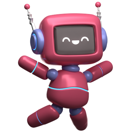 Robot heureux  3D Illustration