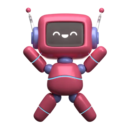 Robot heureux  3D Illustration