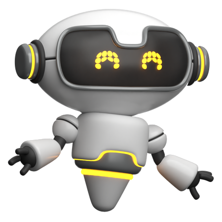 Illustration 3D de robot heureux  3D Icon