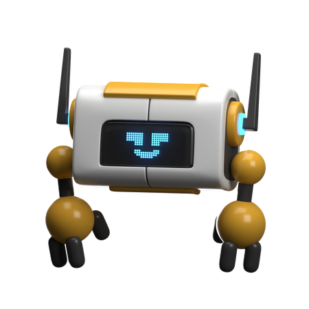 Robot heureux  3D Illustration