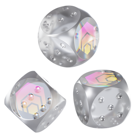 Hex Glass Dice Crypto  3D Icon