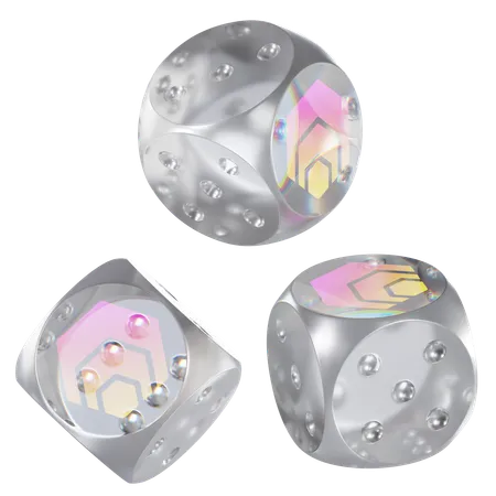 Hex Glass Dice Crypto  3D Icon