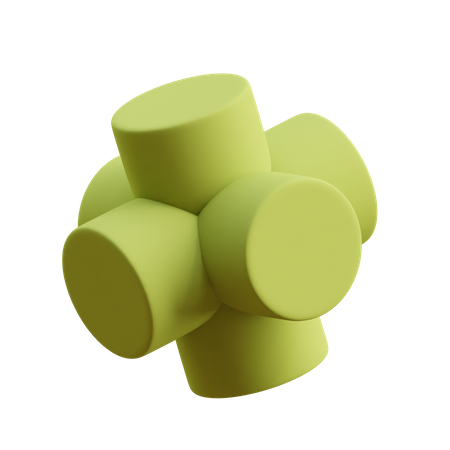 Hexa Cylinders 3D Illustration