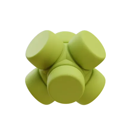 Hexa End Cylinder  3D Icon