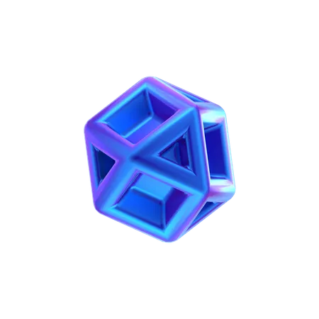 Hexagon Cube Abstract Shape  3D Icon