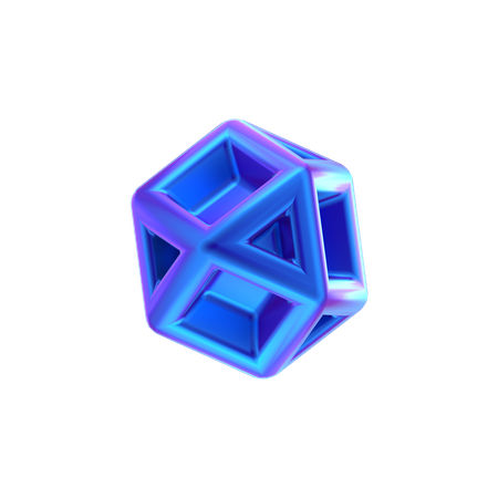 Hexagon Cube Abstract Shape  3D Icon