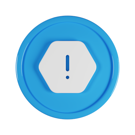 Hexagon Exclamation  3D Icon