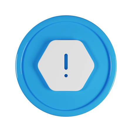 Hexagon Exclamation 3D Icon