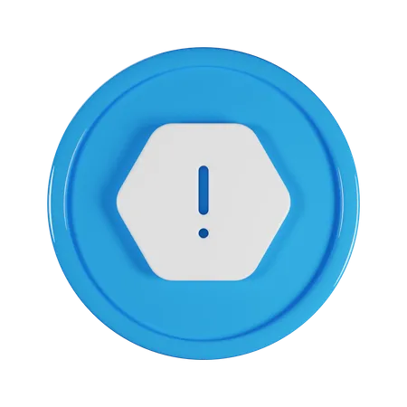 Hexagon Exclamation 3D Icon