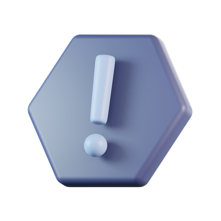 Hexagon Exclamation Sign  3D Icon