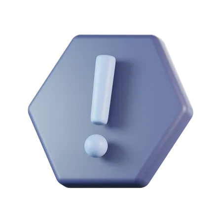 Hexagon Exclamation Sign  3D Icon
