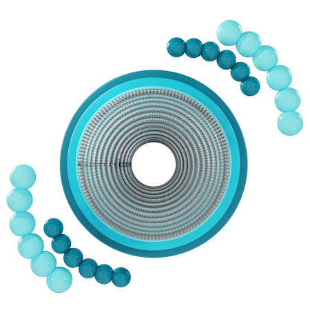 Geométrico abstracto azul hexagonal  3D Icon