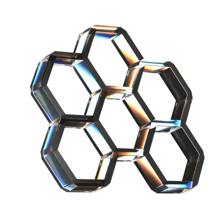 Hexagonal Beehive Abstract Shape  3D Icon