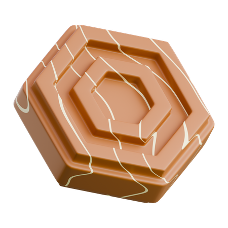 Hexagonal Chocolate Candy  3D Icon