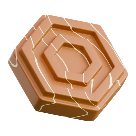 Hexagonal Chocolate Candy  3D Icon