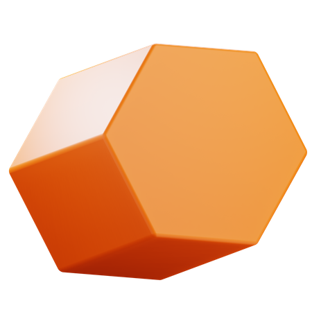 Hexagonal Prism Shape  3D Icon