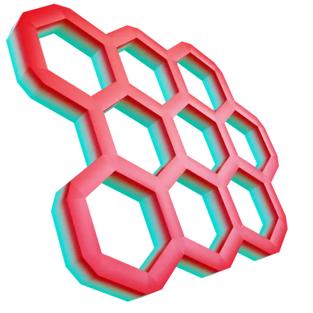 Hexagonal Prisms  3D Icon