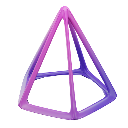 Hexagonal pyramid wireframe  3D Icon