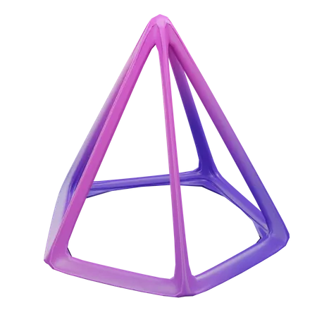 Hexagonal pyramid wireframe  3D Icon