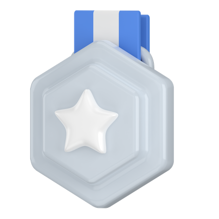 Hexagone argenté  3D Icon