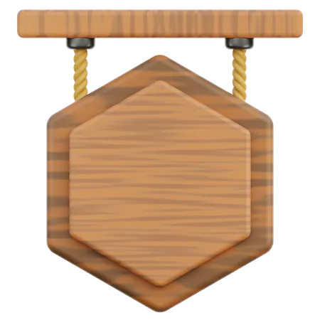 Hexágono de madera  3D Icon