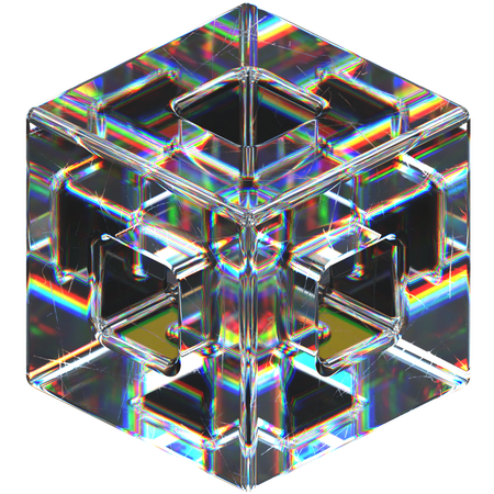 Hexágono de vidro  3D Icon