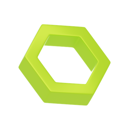 Hexágono verde  3D Icon