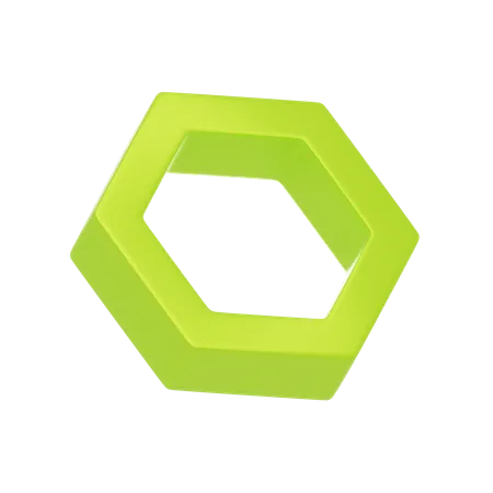 Hexágono verde  3D Icon