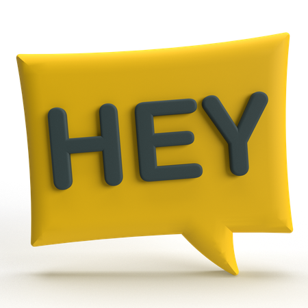 Hey  3D Icon