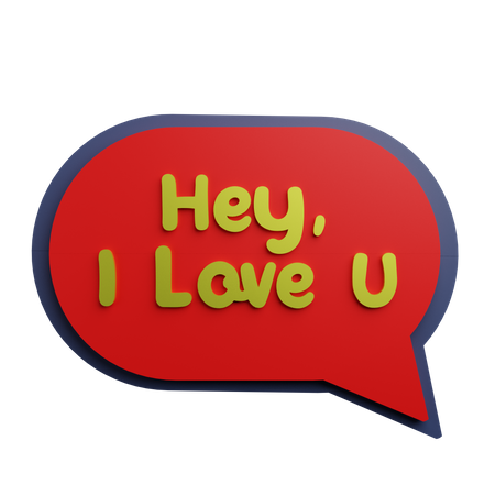 Hey I Love You Chat  3D Sticker