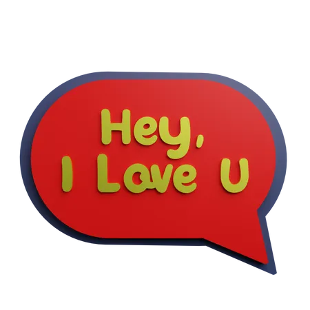 Hey I Love You Chat  3D Sticker