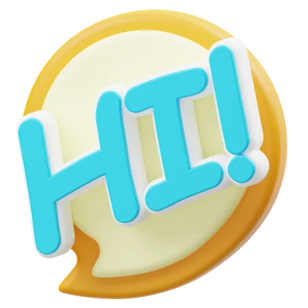 Hi  3D Icon