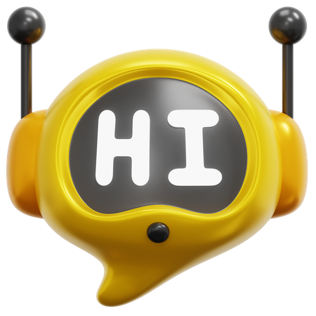 Hi Chat Bot  3D Icon