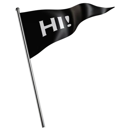 Hi Flag  3D Illustration