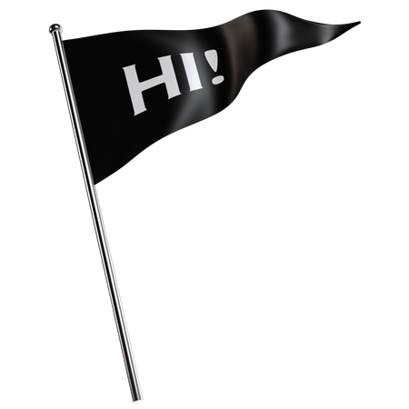 Hi Flag 3D Illustration