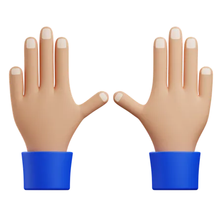 3 D Hi Hand Gesture With Isolated Background 3D Icon