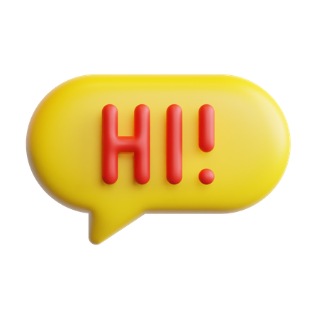 Hi Message  3D Sticker