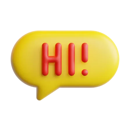 Hi Message  3D Sticker