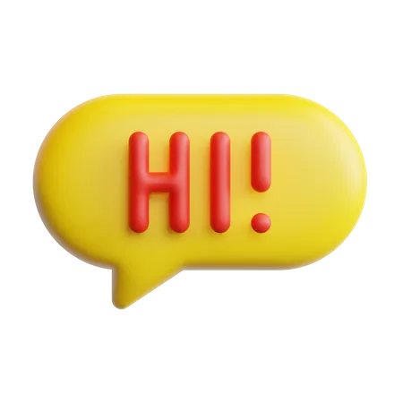 Hi Message  3D Icon